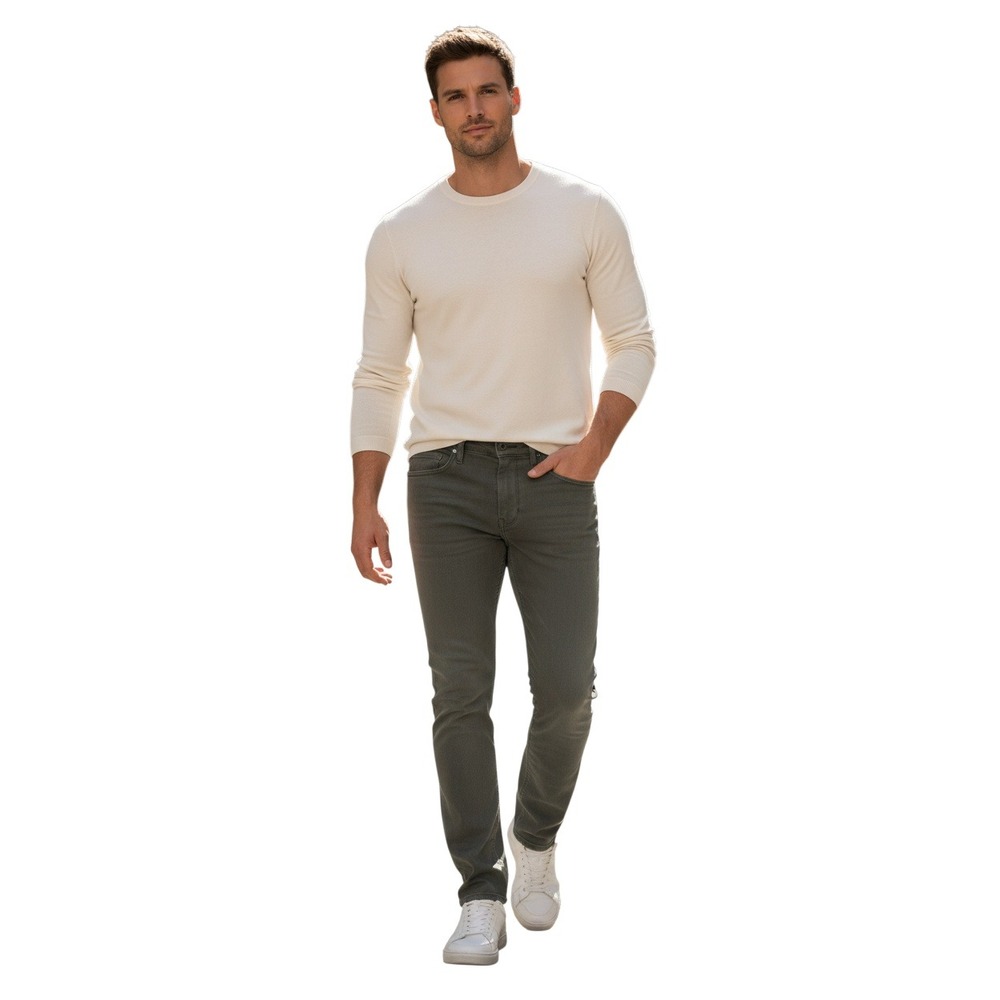 PAIGE Federal Slim Straight Jeans NWOT 33x35 River Moss Green Olive‎ Rayon $209